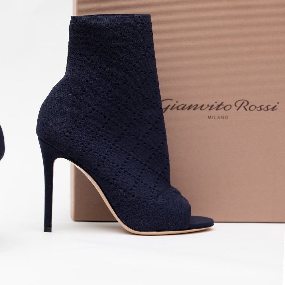 Gianvito Rossi Denim Fabrice Booties 100mm Sz 36